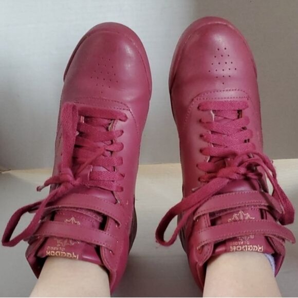 Reebok High Tops Freestyle Hi Grade School Vintage 80's Classic Women's WOMANS 5 - Picture 12 of 14